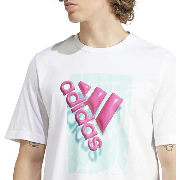 NEW Adidas Graphic Tee White IR5826 Men's Size XXL Shirt T-Shirt Logo - Picture 2 of 5